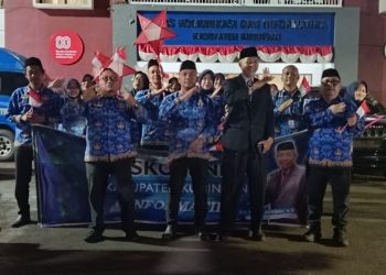 Diskominfo Kuningan Antusias Ikuti Taptu dan Pawai Obor HUT RI ke-80